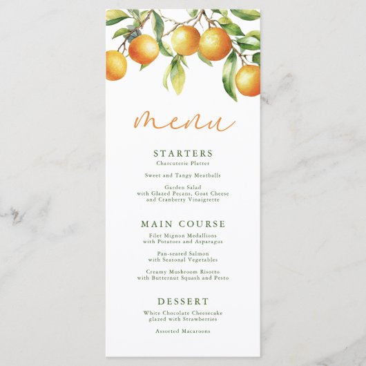 小さなかわいこちゃんが途中の赤ちゃんシャワーメニュー メニュー (正面)