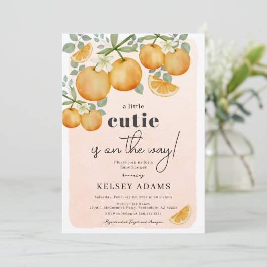 小さなかわいこちゃんが途中ベビーシャワー招待状 招待状 (スタンド正面)