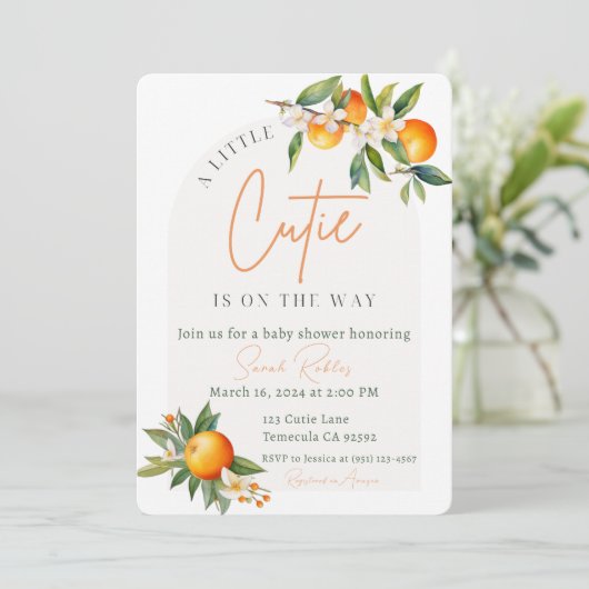 小さなかわいこちゃんが途中ベビーシャワー招待状 招待状 (スタンド正面)