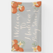 小さなかわいこちゃんが道のオレンジのパステル 横断幕 (縦)