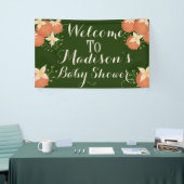 小さなかわいこちゃんが道のオレンジ色の濃い緑 横断幕 (トレードショー)