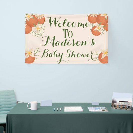 小さなかわいこちゃんが道のオレンジ色、赤面ピンク 横断幕 (トレードショー)