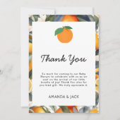 小さなかわいこちゃんがCitrus赤ちゃんシャワーの途中にある サンキューカード (正面)