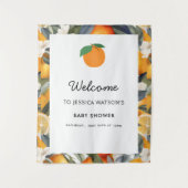 小さなかわいこちゃんがCitrus赤ちゃんシャワーの途中にある タペストリー (正面)