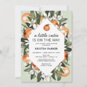 小さなかわいこちゃんがCitrus赤ちゃんシャワーの途中にある 招待状 (正面)