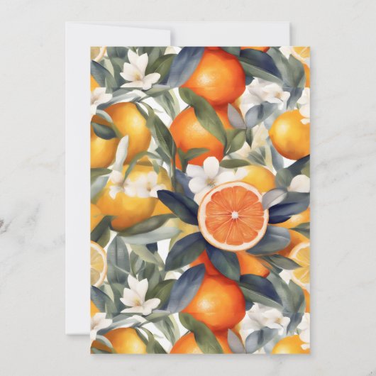 小さなかわいこちゃんがCitrus赤ちゃんシャワーの途中にある 招待状 (裏面)