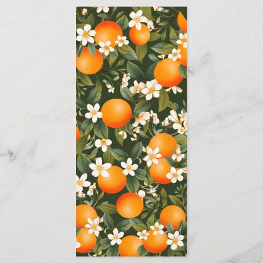 小さなかわいこちゃんがTangerine赤ちゃんシャワーに向かっている メニュー (裏面)