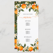 小さなかわいこちゃんがTangerine赤ちゃんシャワーに向かっている メニュー (正面/裏面)