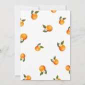 小さなかわいこちゃんがTangerine赤ちゃんシャワーに向かっている 招待状 (裏面)