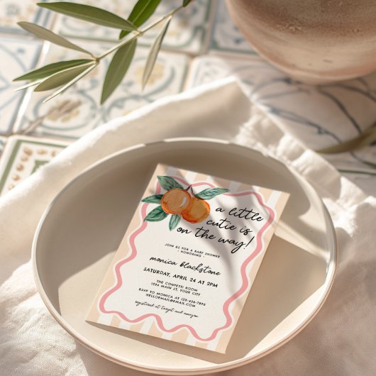 小さなかわいこちゃんのお洒落女の子のシャワー 招待状