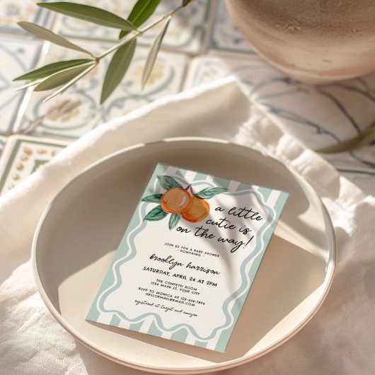 小さなかわいこちゃんのお洒落男の子のシャワー 招待状