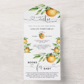 小さなかわいこちゃんの方法で赤ちゃんシャワー本ベビー オールインワン招待状 (内側)