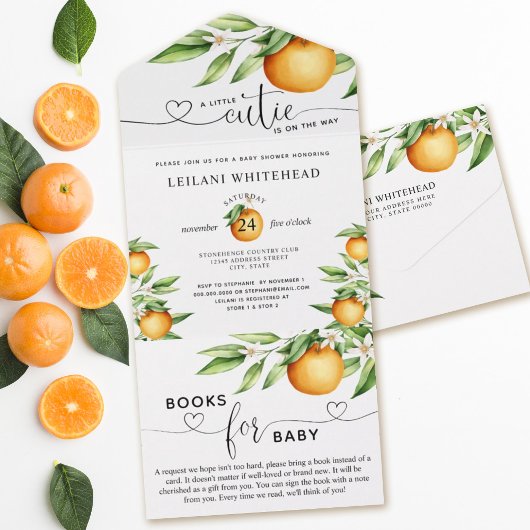 小さなかわいこちゃんの方法で赤ちゃんシャワー本ベビー オールインワン招待状