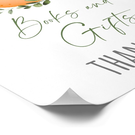 小さなかわいこちゃんの本とギフト赤ちゃんシャワーのサイン ポスター (角)