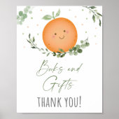 小さなかわいこちゃんの本とギフト赤ちゃんシャワーのサイン ポスター (正面)