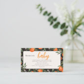 小さなかわいこちゃんの柑橘類の本の赤ちゃんシャワー エンクロージャーカード (スタンド正面)