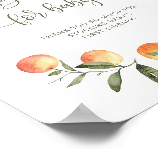 小さなかわいこちゃんの水の色の本ベビーの標識 ポスター (角)