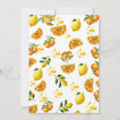 小さなかわいこちゃんの水の色オレンジの柑橘類レモン 招待状 (裏面)