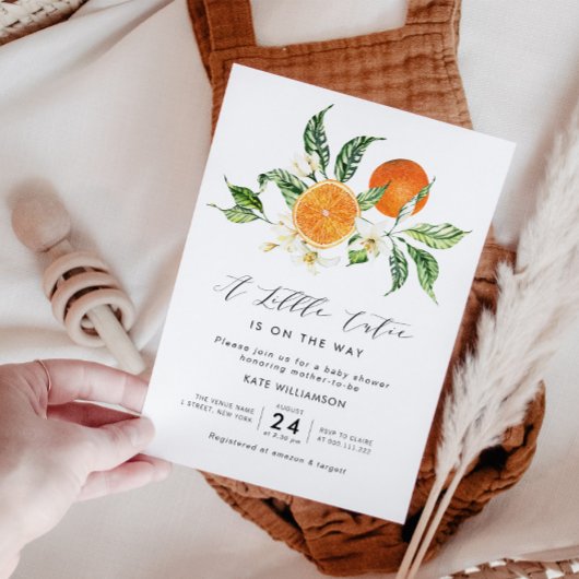 小さなかわいこちゃんの緑の赤ちゃんシャワー 招待状