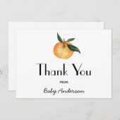 小さなかわいこちゃんの赤ちゃんシャワーありがとう サンキューカード (正面/裏面)