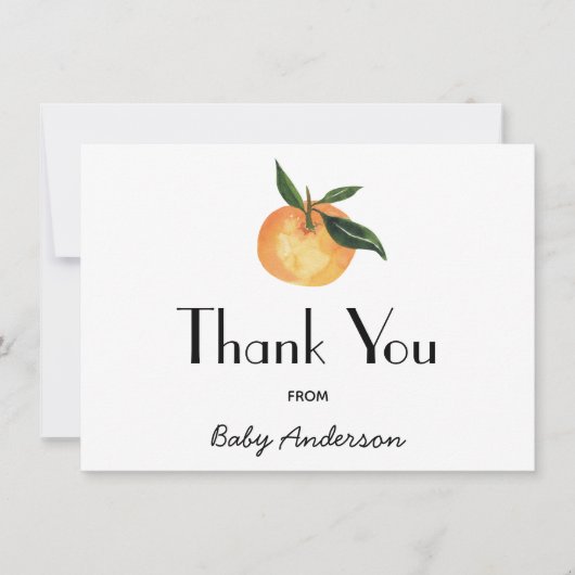 小さなかわいこちゃんの赤ちゃんシャワーありがとう サンキューカード (正面)