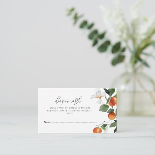 小さなかわいこちゃんの赤ちゃんシャワーおむつラッフル エンクロージャーカード (スタンド正面)