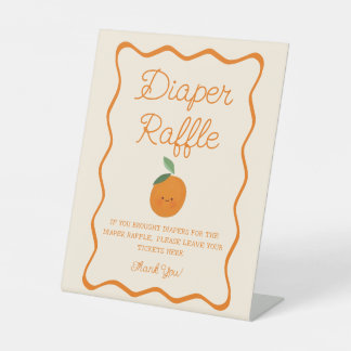 小さなかわいこちゃんの赤ちゃんシャワーおむつラッフル 台座サイン