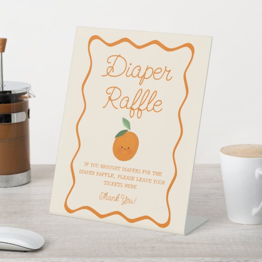 小さなかわいこちゃんの赤ちゃんシャワーおむつラッフル 台座サイン (インサイチュ)