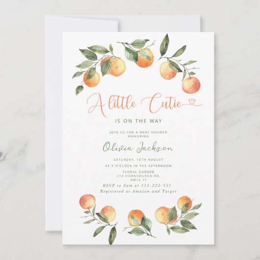 小さなかわいこちゃんの赤ちゃんシャワーの招待状 招待状 (正面)