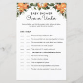 小さなかわいこちゃんの赤ちゃんシャワーゲームのカードの上と下 (正面)