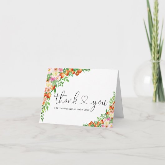 小さなかわいこちゃんの赤ちゃんシャワーサンキューカード サンキューカード (正面)