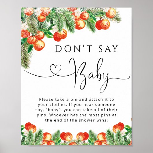小さなかわいこちゃんの赤ちゃんシャワーベビーゲームのサインを言わない ポスター (正面)