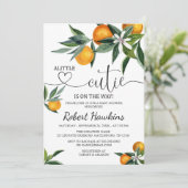 小さなかわいこちゃんの赤ちゃんシャワー招待状 招待状 (スタンド正面)