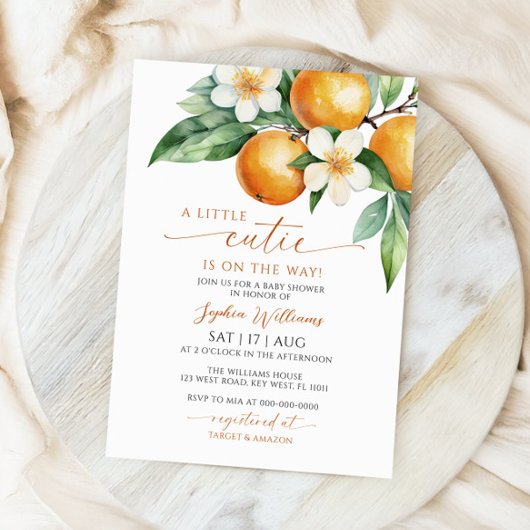 小さなかわいこちゃんの赤ちゃんシャワー招待状 招待状