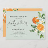 小さなかわいこちゃんの赤ちゃんシャワー招待 招待状 (正面/裏面)