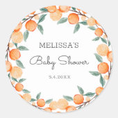 小さなかわいこちゃんの赤ちゃんシャワー ラウンドシール (正面)