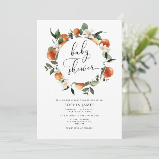 小さなかわいこちゃんの赤ちゃんシャワー 招待状 (スタンド正面)