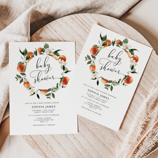 小さなかわいこちゃんの赤ちゃんシャワー 招待状