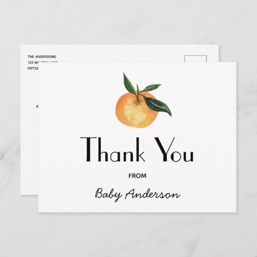 小さなかわいこちゃんの赤ちゃんシャワーbyメールありがとう ポストカード (正面/裏面)