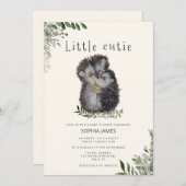 小さなかわいこちゃんの赤ちゃん 招待状 (正面/裏面)