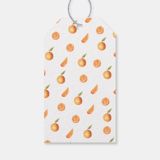 小さなかわいこちゃんの赤ん坊のシャワーオレンジ ギフトタグ (裏面)