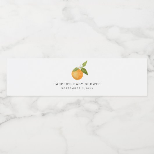 小さなかわいこちゃんの赤ん坊のシャワーオレンジ ペットボトルラベル (シングルラベル)