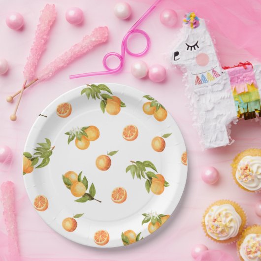 小さなかわいこちゃんの赤ん坊のシャワーオレンジ ペーパープレート (パーティー)
