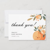 小さなかわいこちゃんは柑橘系の赤ちゃんシャワーの途中にある サンキューカード (正面)