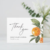 小さなかわいこちゃんは柑橘系の赤ちゃんシャワーの途中にある サンキューカード (スタンド正面)