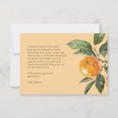 小さなかわいこちゃんは柑橘系の赤ちゃんシャワーの途中にある サンキューカード (裏面)