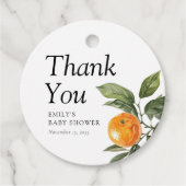 小さなかわいこちゃんは柑橘系の赤ちゃんシャワーの途中にある フェイバータグ (正面)