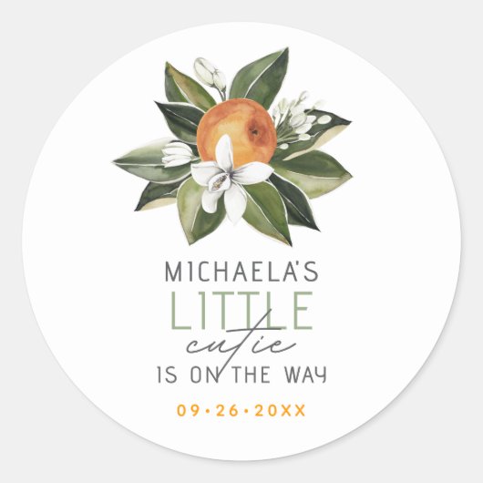 小さなかわいこちゃんは柑橘系の赤ちゃんシャワーの途中にある ラウンドシール (正面)