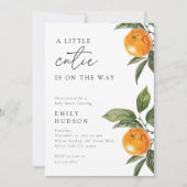 小さなかわいこちゃんは柑橘系の赤ちゃんシャワーの途中にある 招待状 (正面)