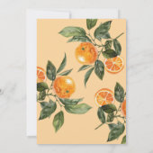 小さなかわいこちゃんは柑橘系の赤ちゃんシャワーの途中にある 招待状 (裏面)